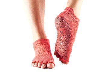 Носки для йоги ToeSox Half Toe Low Rise Grip Fishnet Poppy S (36-38.5) 841090115355 фото