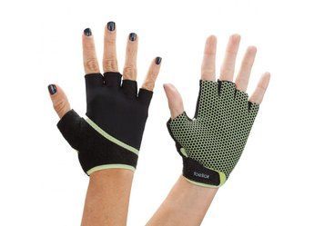 Рукавички для йоги ToeSox Half Finger Grip Gloves чорний лайм розмір M 841090156006 фото