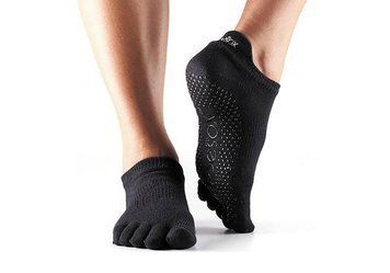 Носки для йоги ToeSox Full Toe Low Rise Grip Black M (39-42.5) 841090108982 фото