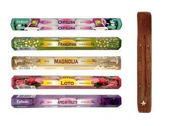 Аромапалочки (набор) Exotic Flowers Tulasi (шестигранник) 5 шт с подставкой set-ExFlTl-hex фото