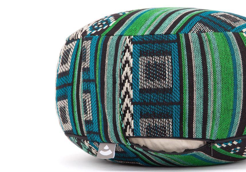 Подушка для медитації Rondo Ethno Bodhi 32x17 см чорно-біло-зелена 306sg фото