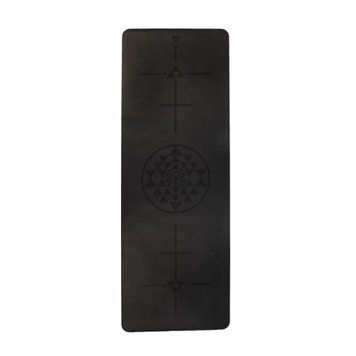 Килимок для йоги Bodhi Phoenix Travel Alignment-Yantra (чорний) 185x66x0.2см 633SA фото