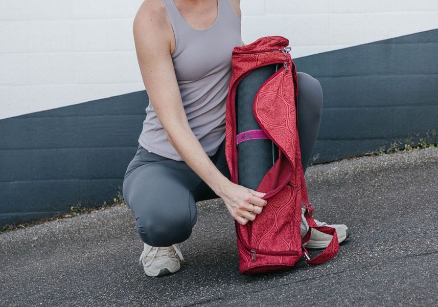 Сумка-чехол для йоги Asana Bag Cotton Mayuri Maharaja Collection Bodhi 60 см темно-красный 541MR фото
