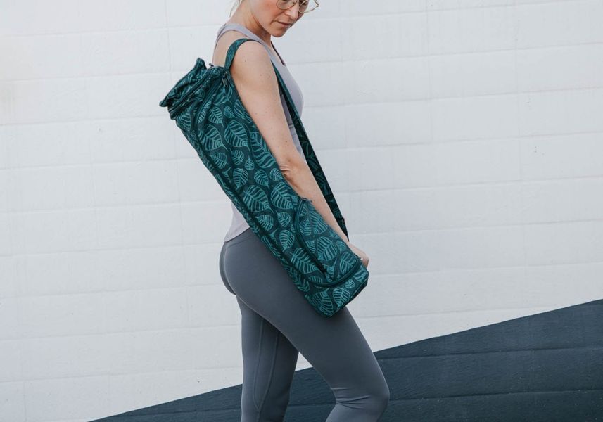 Сумка-чохол для йоги Asana Bag Cotton Bodhi Leaves Maharaja Collection Bodhi 60 см темно-зелений 541LG фото