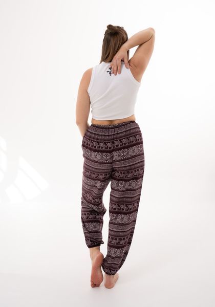 Вільні штани-шаровари Elephant Maroon RAO WEAR унісекс One Size зріст 155-165 см бордовий rw403LElmr1 фото