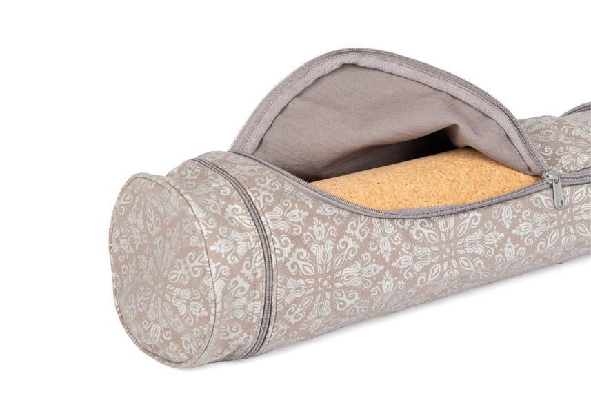 Сумка-чохол для йоги Asana Bag Cotton Raja Maharaja Collection Bodhi 60 см тауп/срібний 541AT фото