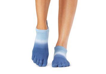 Носки для йоги ToeSox Full Toe Low Rise Deepwater Ombre Stripe S (36-38.5) 840271407722 фото