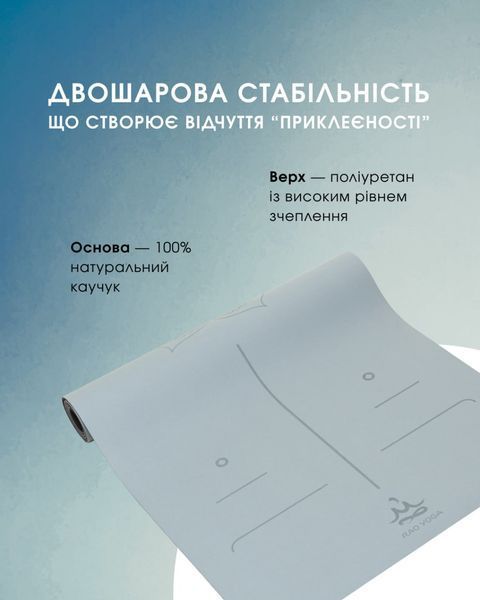 Килимок для йоги каучуковий Dinesh Mandala OM Fog Blue RAO 185&times;68&times;0.4 см rao105DMOfb4 фото
