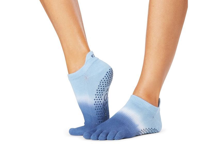 Шкарпетки для йоги ToeSox Full Toe Low Rise Deepwater Ombre Stripe S (36&ndash;38.5) 840271407722 фото