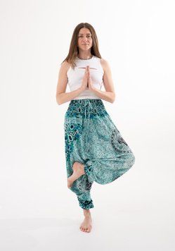 Штани-шаровари Аладіни (Афгані) з матнею Jade Mosaic RAO WEAR унісекс OneSize зелений rw405ACJM фото