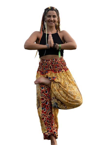 Штани-шаровари Аладіни (Афгані) з матнею Amber Mosaic RAO WEAR унісекс OneSize жовтий rw405ACAM фото