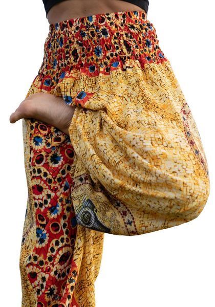Штани-шаровари Аладіни (Афгані) з матнею Amber Mosaic RAO WEAR унісекс OneSize жовтий rw405ACAM фото