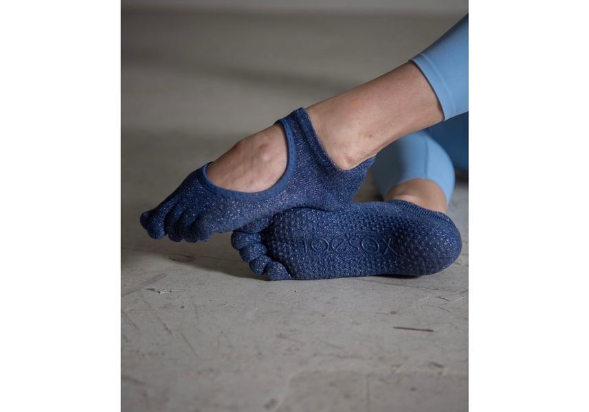 Носки для йоги ToeSox Full Toe Bellarina Grip Deepwater Shine M (39-42.5) 840271407333 фото