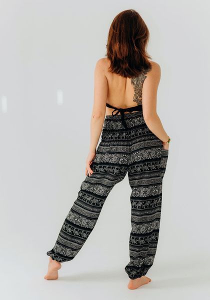 Восточные штаны с широкой резинкой Elephant Noir RAO WEAR унисекс OneSize рост 165-175 см черный rw401WBEnr2 фото