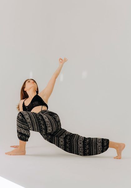 Східні штани з широкою гумкою Elephant Noir RAO WEAR унісекс OneSize зріст 155-165 см чорні rw401WBEnr1 фото