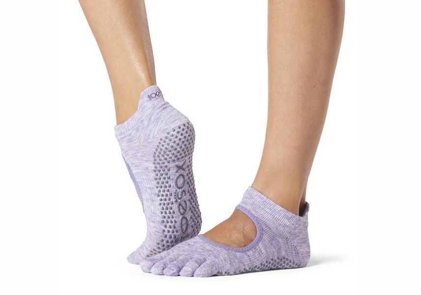 Шкарпетки для йоги ToeSox Full Toe Bellarina Grip Heather Purple S (36-38.5) 841090151537 фото