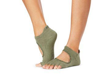 Носки для йоги ToeSox Half Toe Bellarina Grip Olive Leopard M (39-42.5) 840271407562 фото