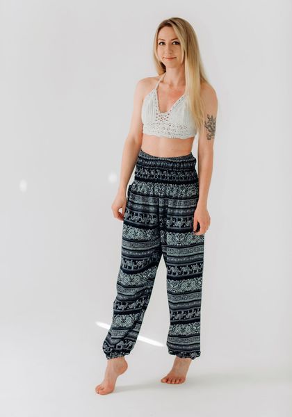 Східні штани з широкою гумкою Elephant Midnight RAO WEAR унісекс OneSize зріст 155-165 см темно-сині rw401WBEmn1 фото