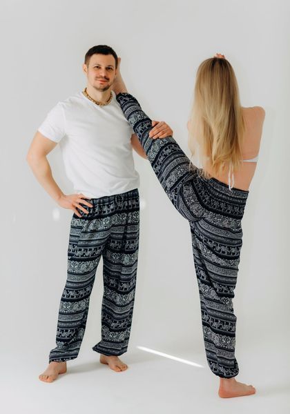 Східні штани з широкою гумкою Elephant Midnight RAO WEAR унісекс OneSize зріст 155-165 см темно-сині rw401WBEmn1 фото