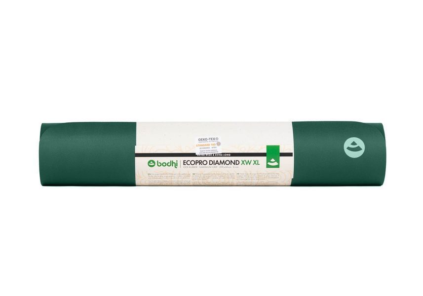 Коврик для йоги Bodhi Ecopro Diamond XW XL темно-зеленый 200x66x0.6 см XWL6JG фото