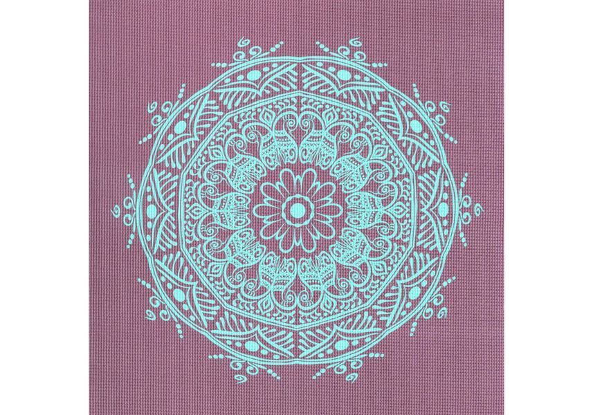Коврик для йоги Bodhi Leela Mandala баклажан &mdash; бирюзовая мандала 183x60x0.45 см 896ma фото