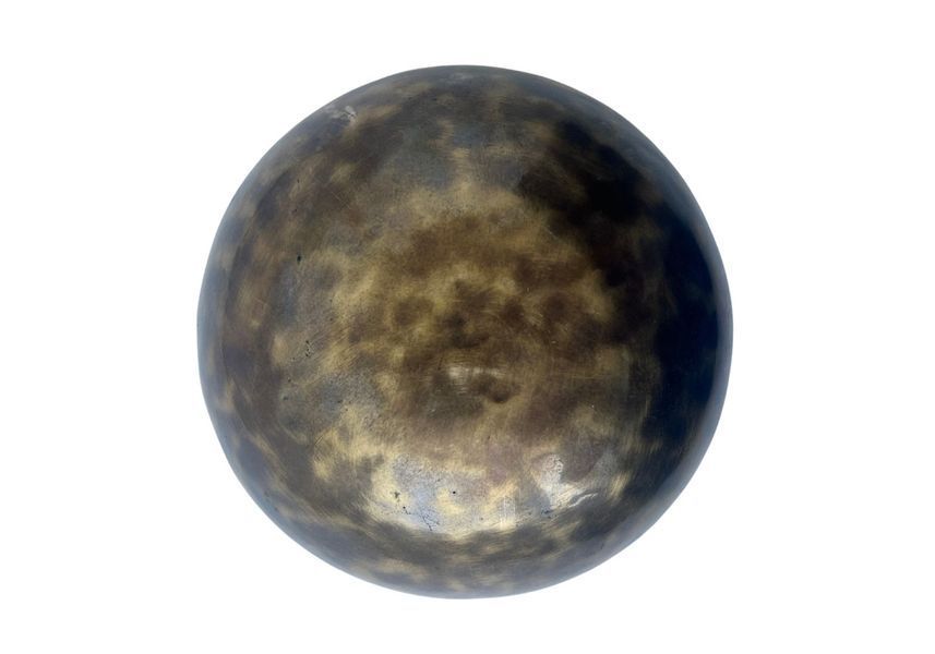Співаюча чаша Tiger Eye з різьбленням мантри Ом Мані Падме Хум та символу Удачі (D 15 см) rao400TEMGlC15 фото