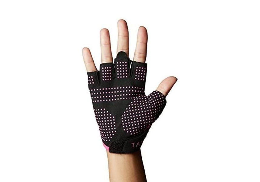 Рукавички для йоги ToeSox Grip чорні з рожевим розмір S 841090180711 фото