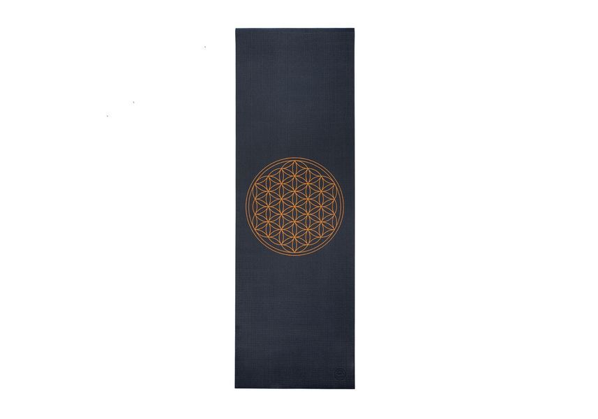 Килимок для йоги Bodhi Leela Flower of Life антрацит 183x60x0.45 см 896afl фото