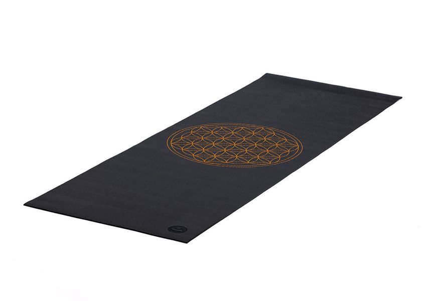 Килимок для йоги Bodhi Leela Flower of Life антрацит 183x60x0.45 см 896afl фото