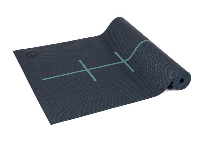 Коврик для йоги Bodhi Leela Yantra Alignment Midnight Blue 183x60x0.45 см 896MBY фото