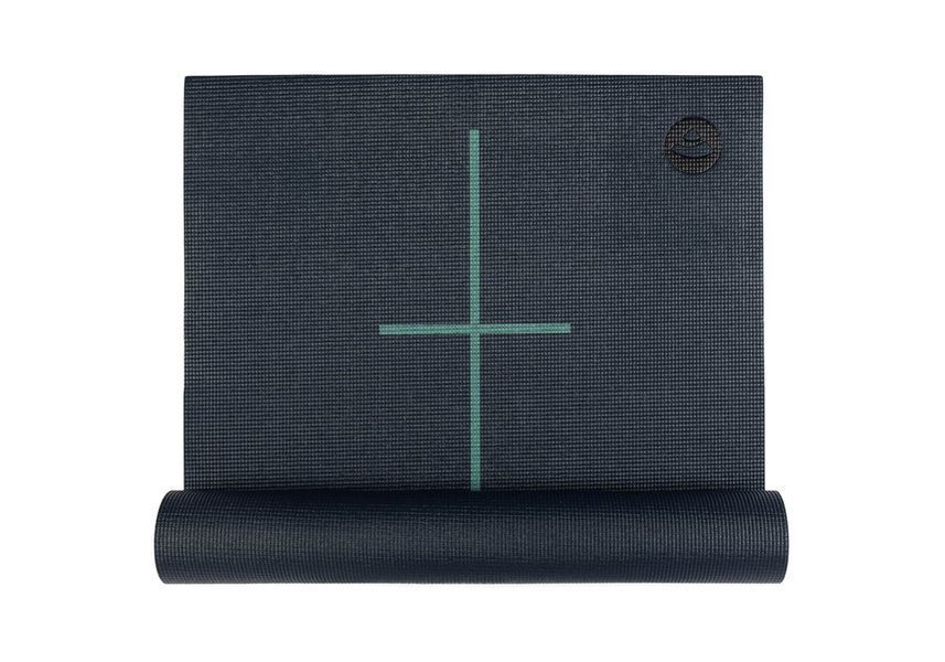 Коврик для йоги Bodhi Leela Yantra Alignment Midnight Blue 183x60x0.45 см 896MBY фото