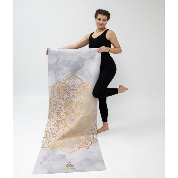 Тонкий замшевий килимок для йоги Sitara Travel Golden Mandala RAO 183&times;68&times;0.1 см rao111STGM фото