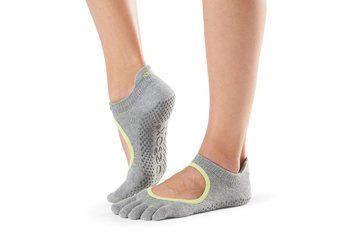 Носки для йоги ToeSox Full Toe Bellarina Heather Grey With Lime Trim M (39-42.5) 812035024070 фото