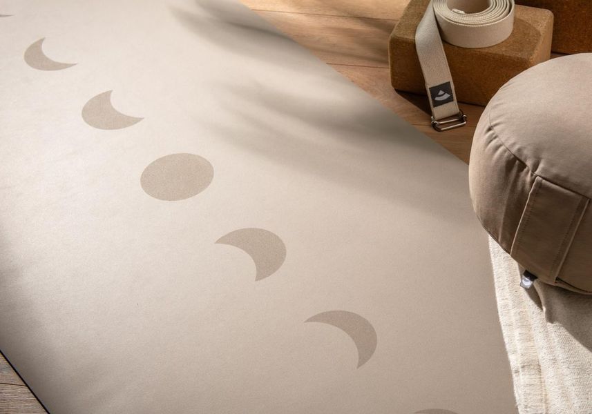 Йога-мат Bodhi Phoenix Moon Phases Light Taupe матовий 185x66x0.4 см 630MPT фото