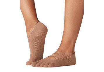 Носки для йоги ToeSox Full Toe Elle Grip Natural S (36-38.5) 841090188021 фото