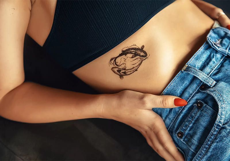 Тимчасове тату Рибки Інь-Янь ArleySign 50x55 мм tt-8715 фото