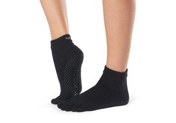 Шкарпетки для йоги та пілатесу ToeSox Grip Full Toe Ankle Black XL (45.5) 841090108388 фото