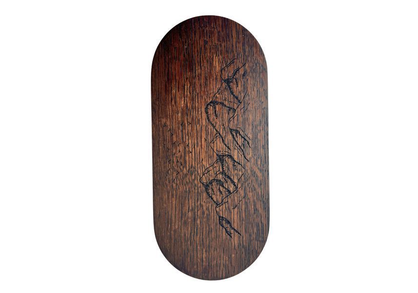 Sadhu board "Mountains" with copper nails RAO step 10 mm solid oak oval wenge