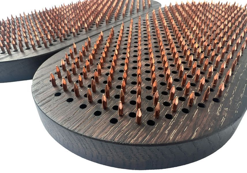 Sadhu board "Mountains" with copper nails RAO step 10 mm solid oak oval wenge