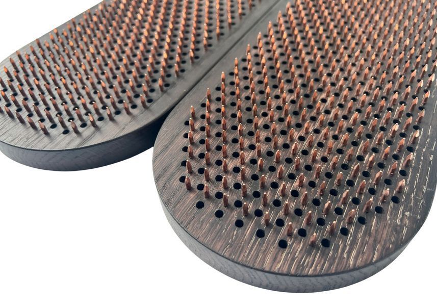Sadhu board "Mountains" with copper nails RAO step 10 mm solid oak oval wenge